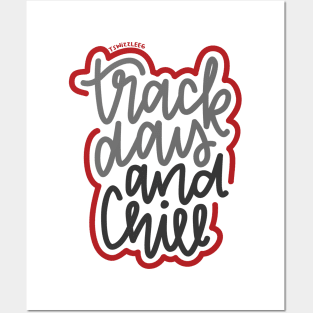 Track Day And Chill - Gray / Red Posters and Art